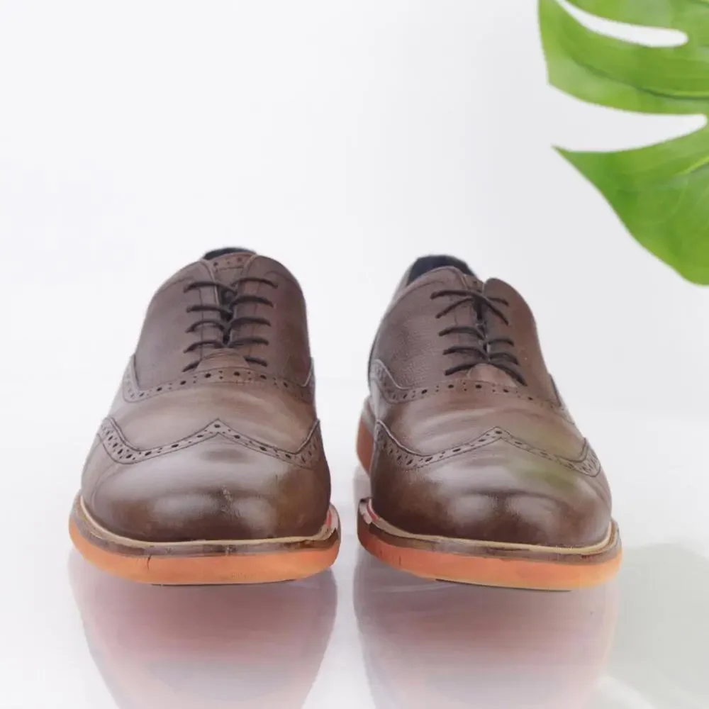 Cole Haan Mens Great Jones Oxfords Size 11 M  Brown Wingtip Brogue Dress Shoes‎